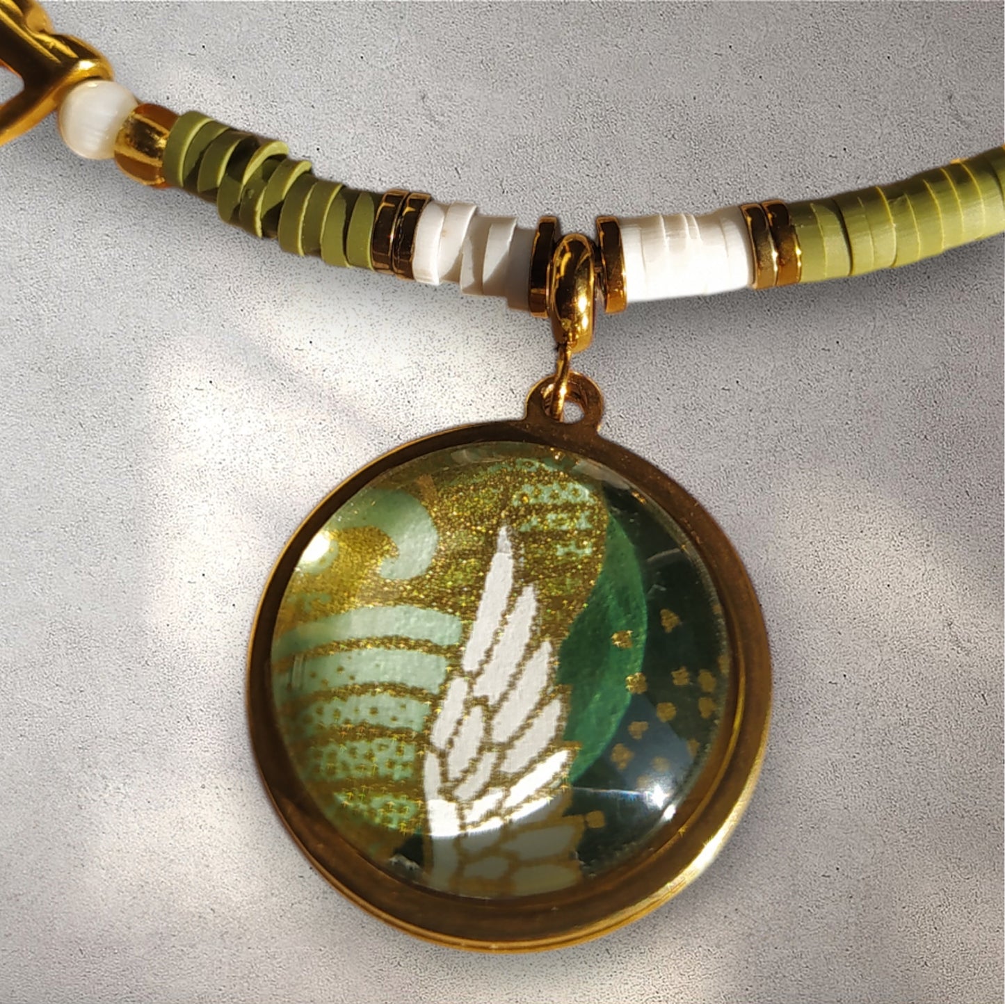 Collier simple GRUE VERT