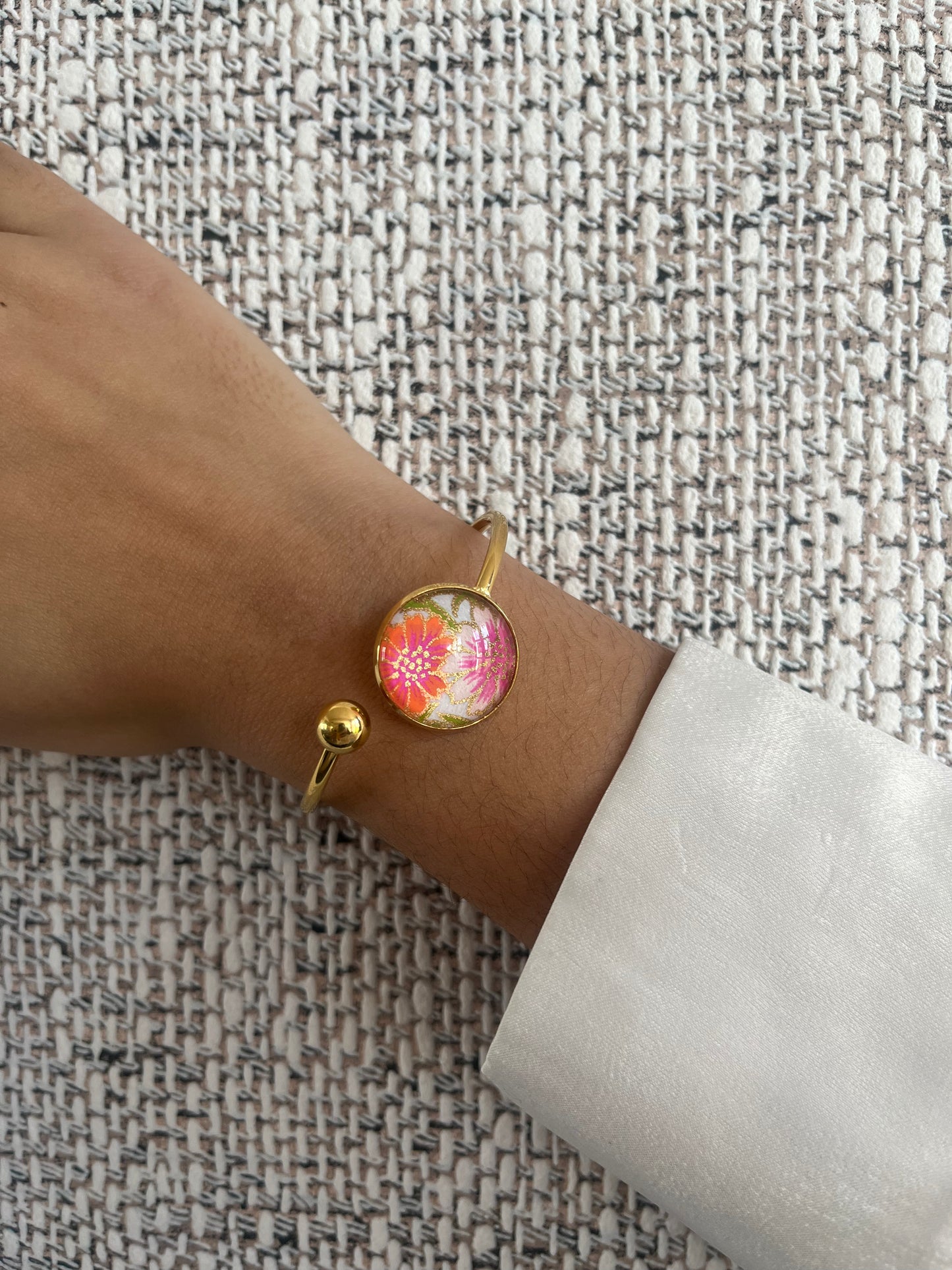 Bracelet Lune 20mm FLORAL ROSE