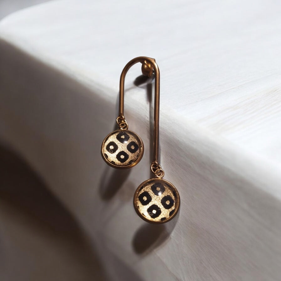 Boucles d'oreilles doubles NOIR KANOKO