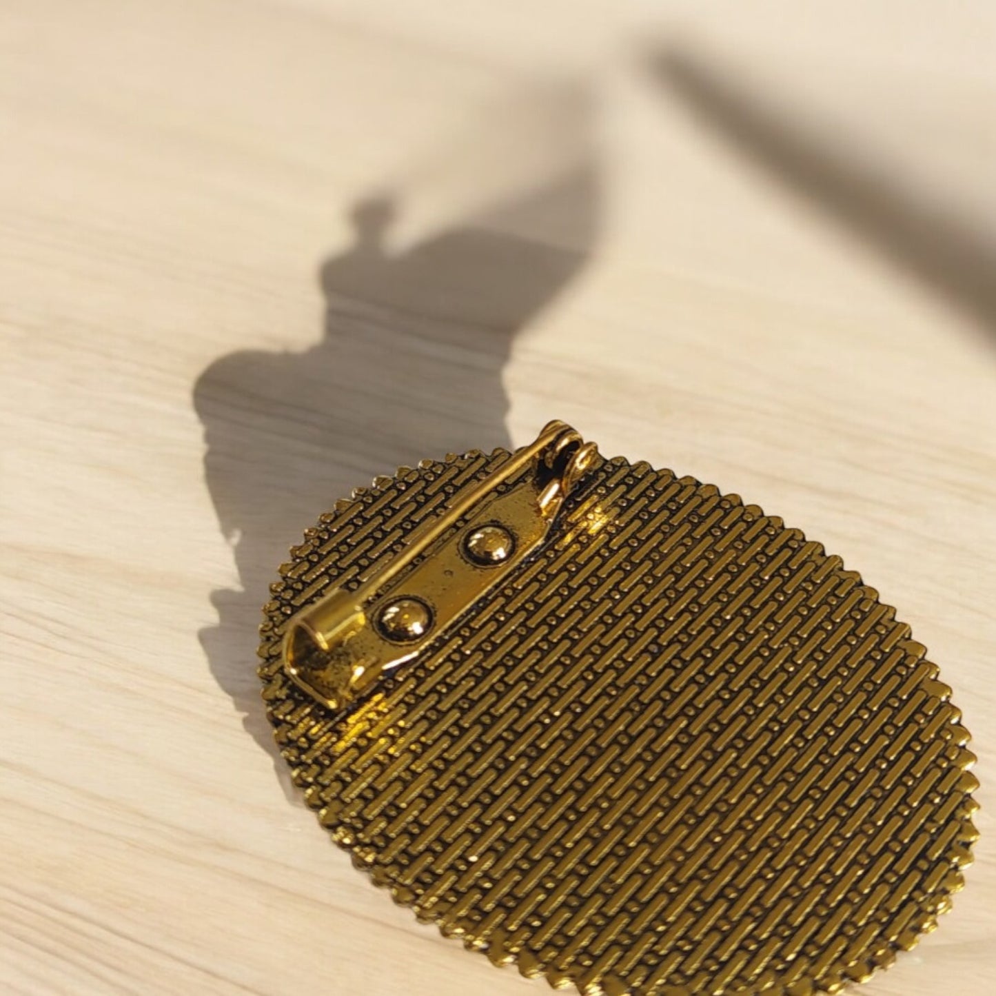 Broche ovale VERT PALMES