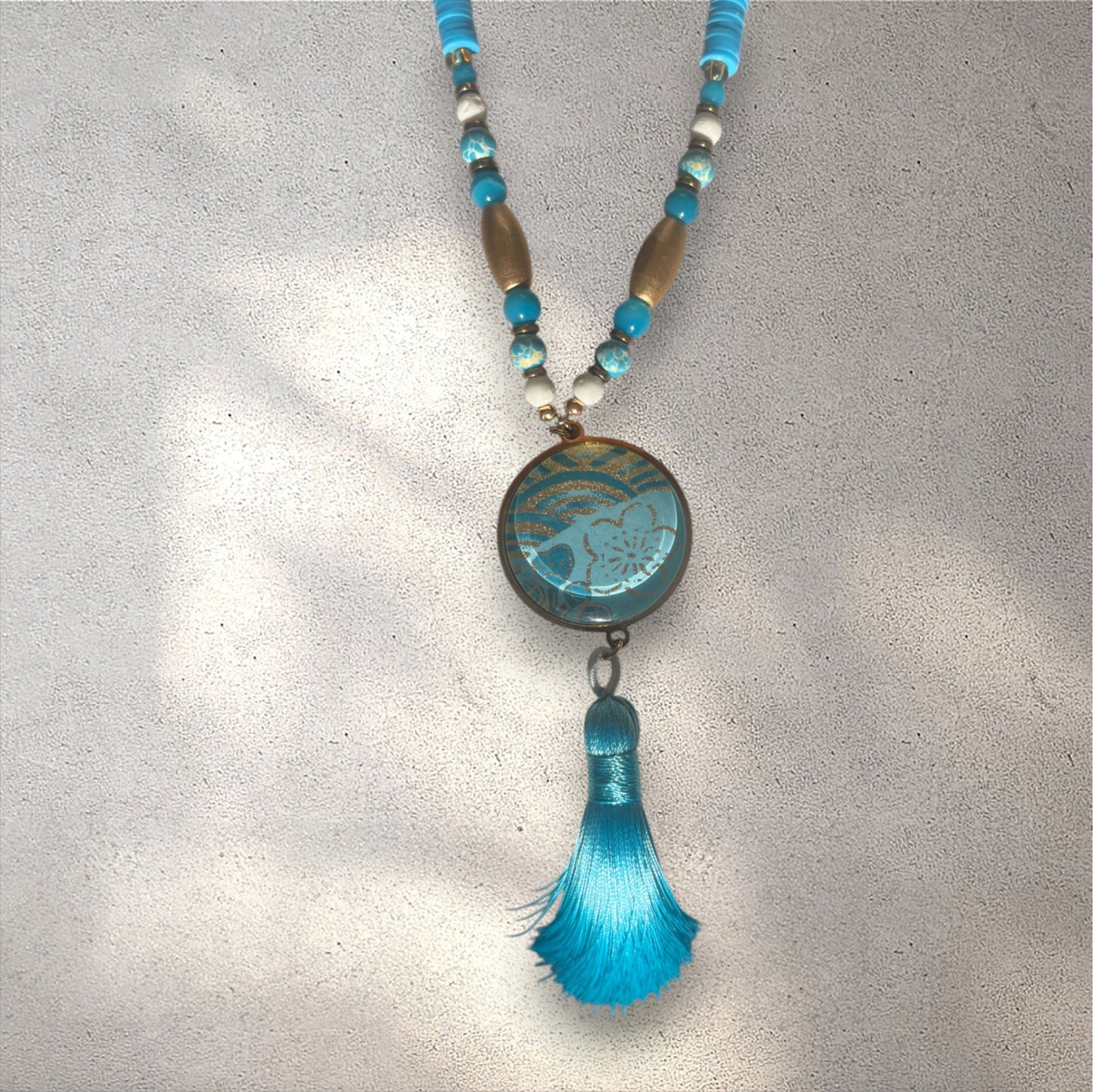 Collier sautoir VAGUE TURQUOISE