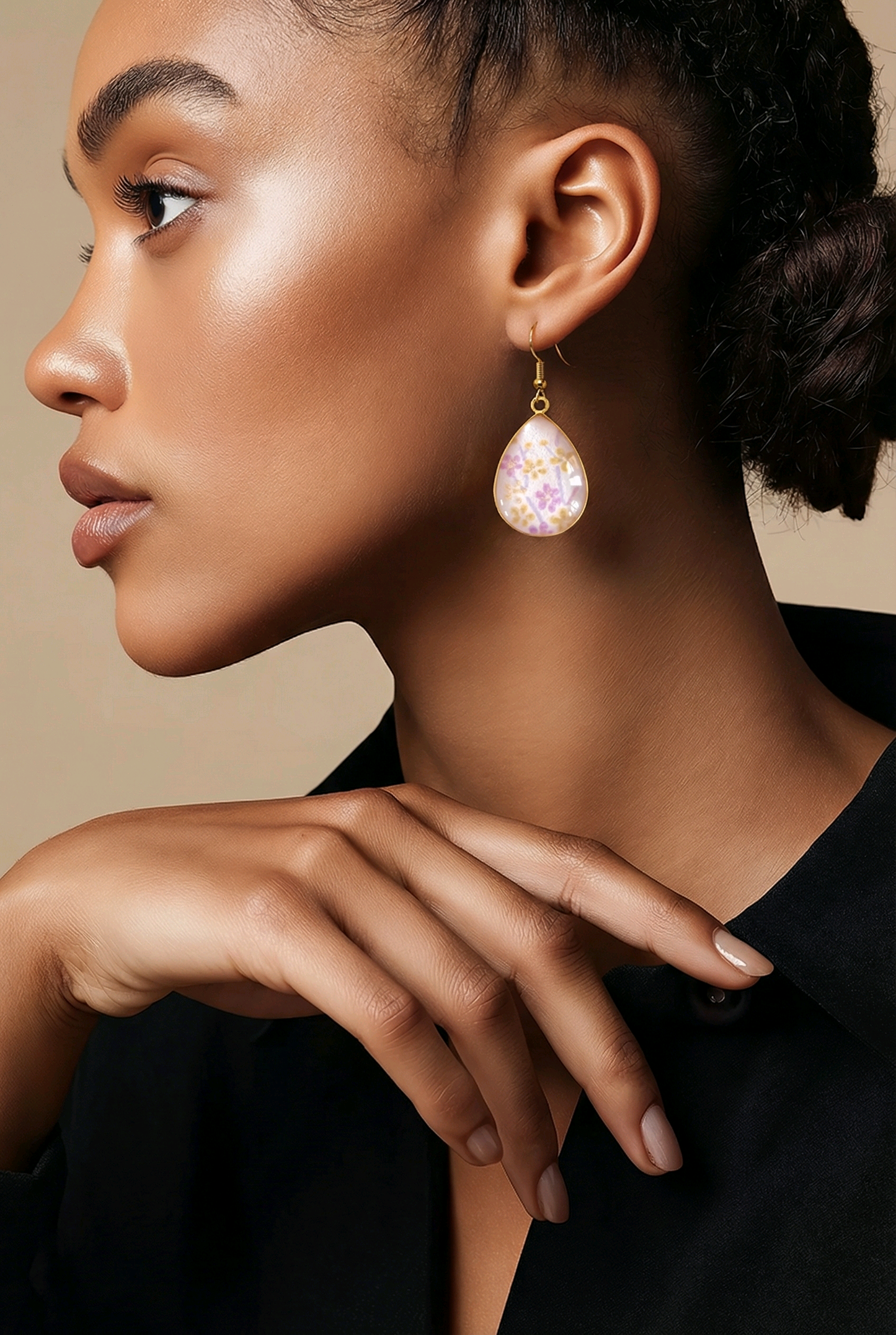 Boucles d'oreilles gouttes SENSU mauve