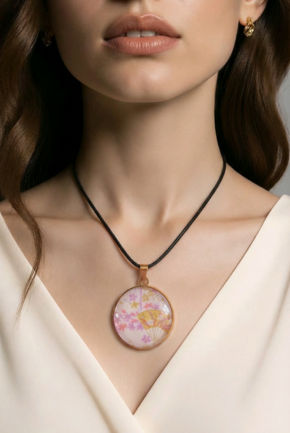 Médaillon bulle 40mm SENSU mauve