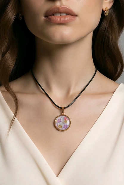 Médaillon petit 20mm SENSU mauve