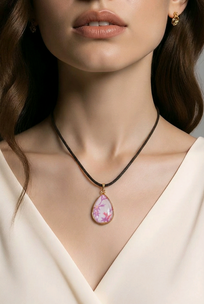 Médaillon goutte SENSU mauve
