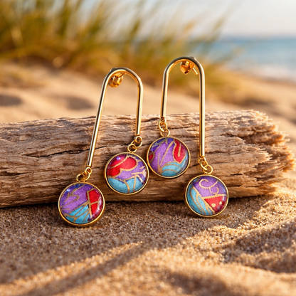 Boucles d'oreilles doubles CHO