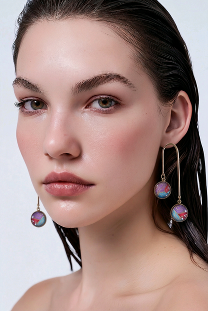 Boucles d'oreilles doubles CHO