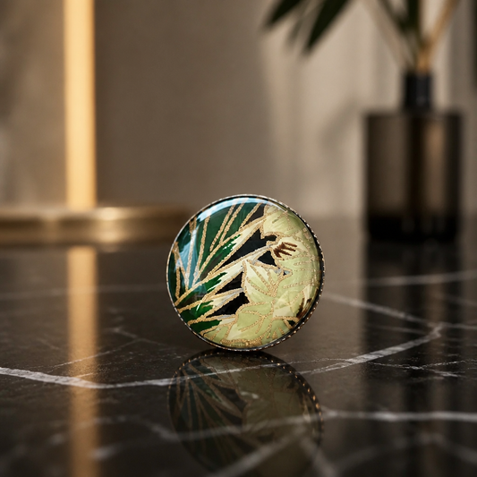 Broche 25mm JUNGLE vert