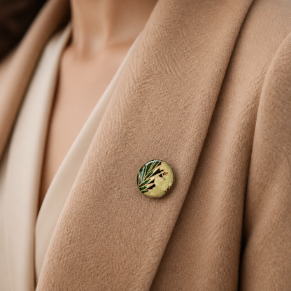 Broche 25mm JUNGLE vert