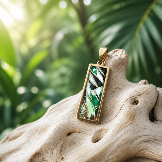 Médaillon rectangulaire JUNGLE vert