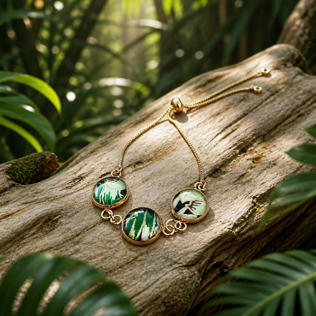 Bracelet triple JUNGLE vert