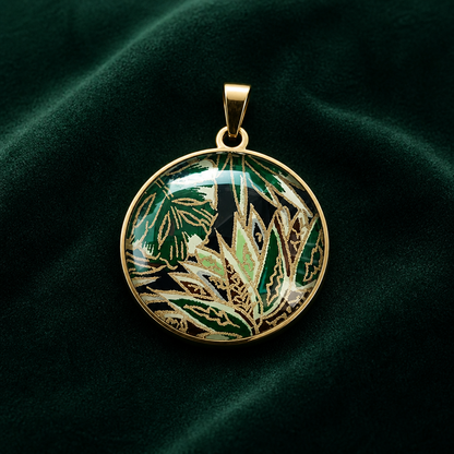 Médaillon  Bulle 40mm JUNGLE vert