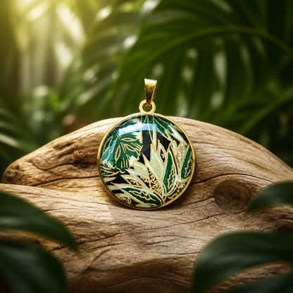 Médaillon  Bulle 40mm JUNGLE vert