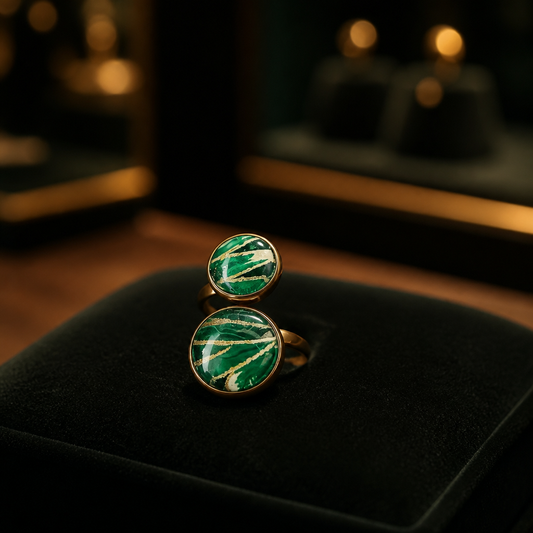 Bague Toi et Moi JUNGLE vert