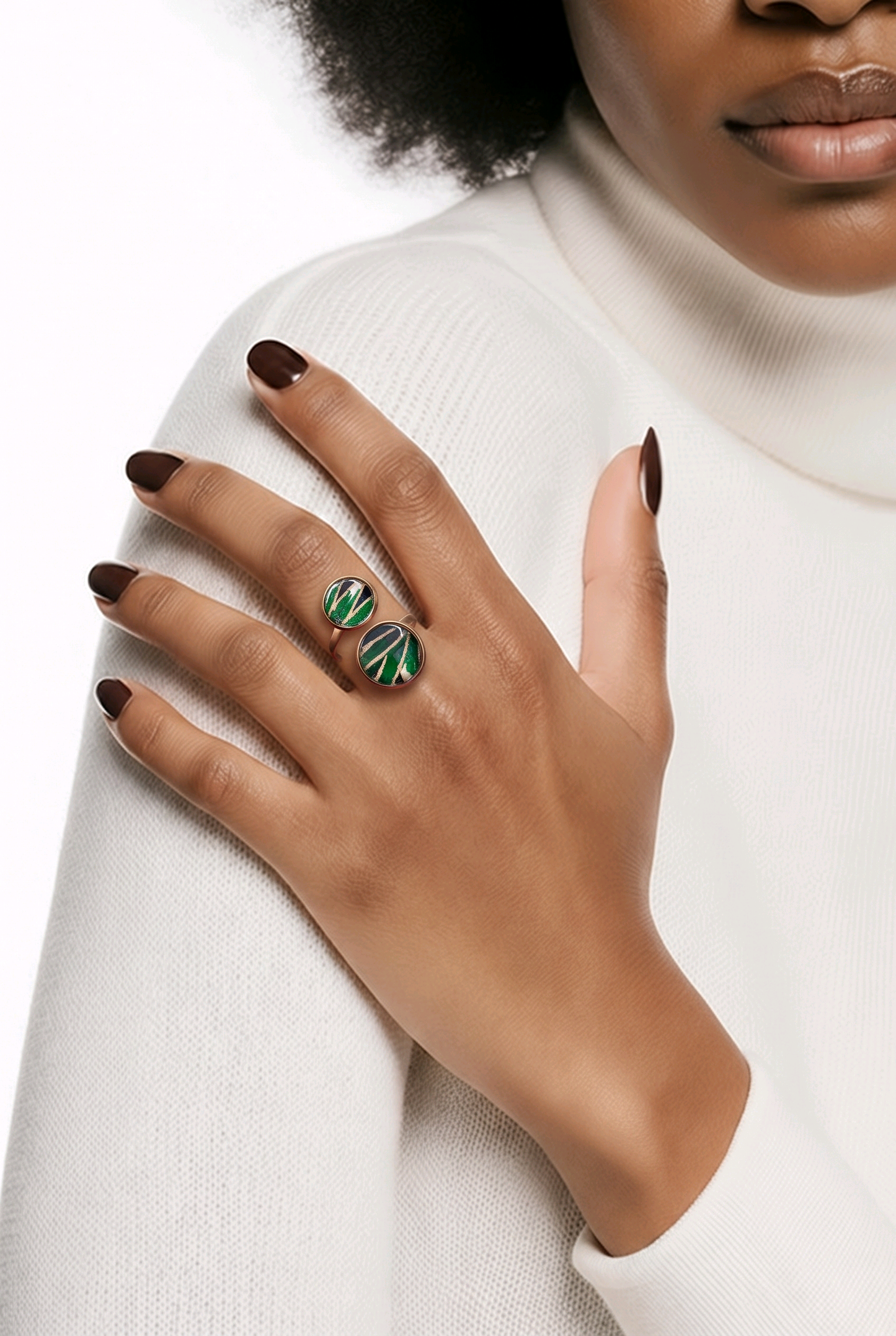 Bague Toi et Moi JUNGLE vert