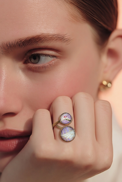 Bague Toi et Moi  GRUE violet