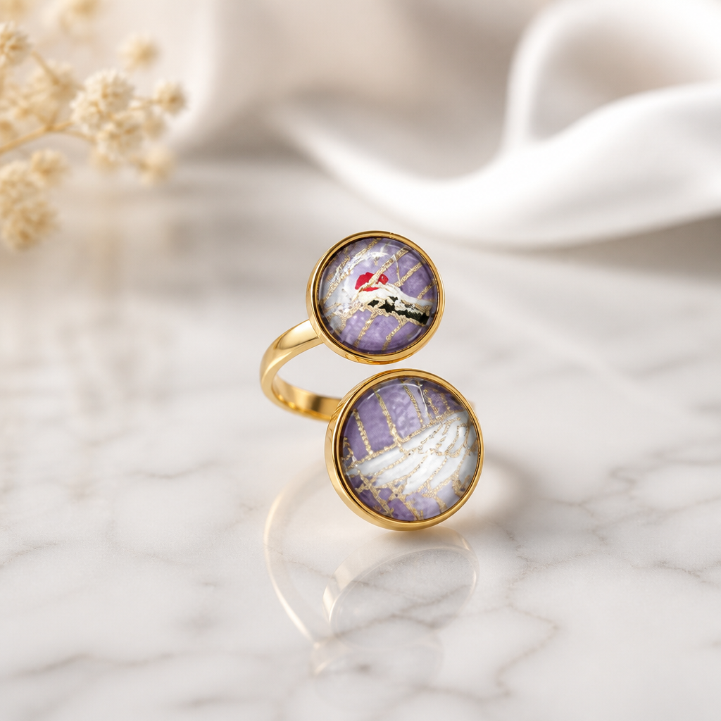 Bague Toi et Moi  GRUE violet