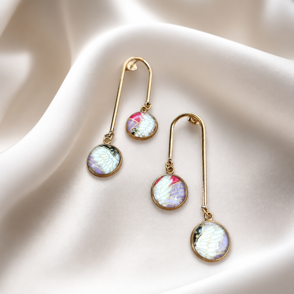 Boucles d'oreilles Cerise  GRUE violet
