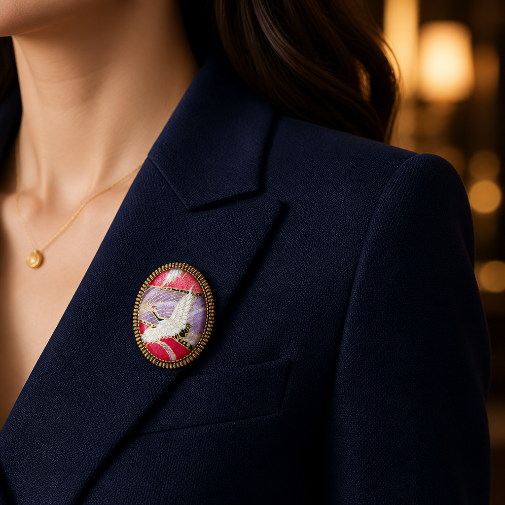 Broche GRUE violet