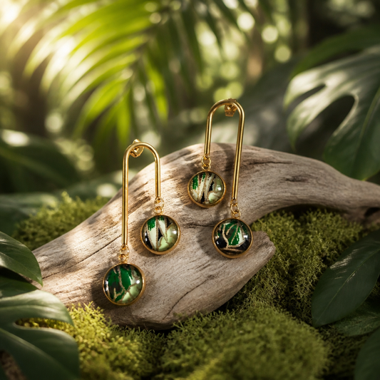 Boucles d'oreilles doubles JUNGLE vert