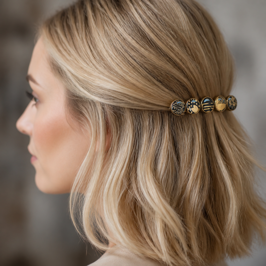 Barrette 5m PETITE noir et doré