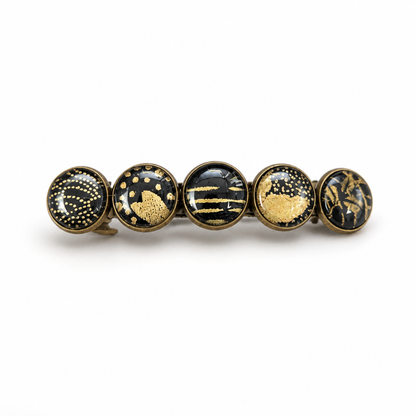 Barrette 5m PETITE noir et doré