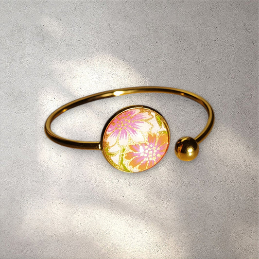 Bracelet Lune 20mm FLORAL ROSE