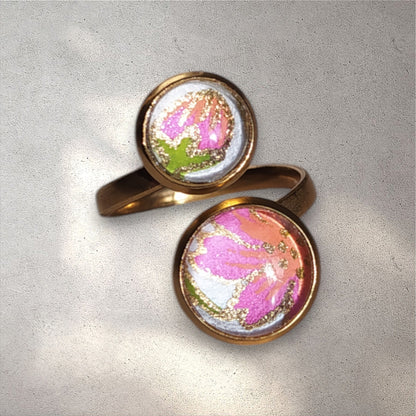 Bague Toi et Moi doré  FLORAL ROSE