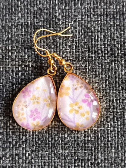 Boucles d'oreilles gouttes SENSU mauve