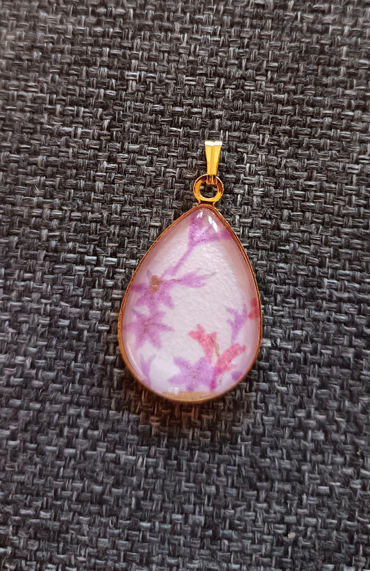 Médaillon goutte SENSU mauve