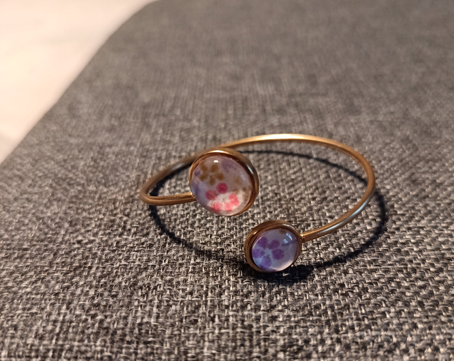 Bracelet double rond SENSU mauve