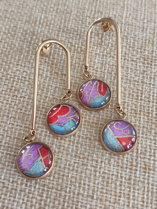 Boucles d'oreilles doubles CHO
