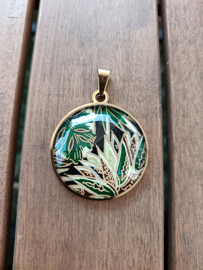 Médaillon  Bulle 40mm JUNGLE vert