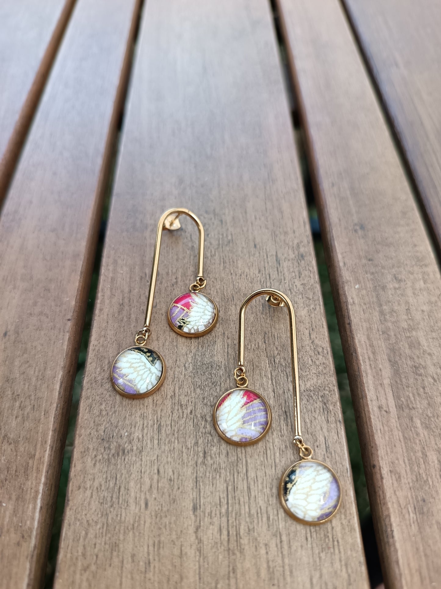 Boucles d'oreilles Cerise  GRUE violet