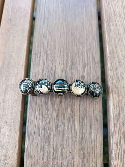 Barrette 5m PETITE noir et doré