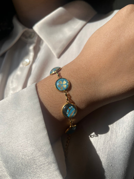 Bracelet Chemin doré VAGUE TURQUOISE