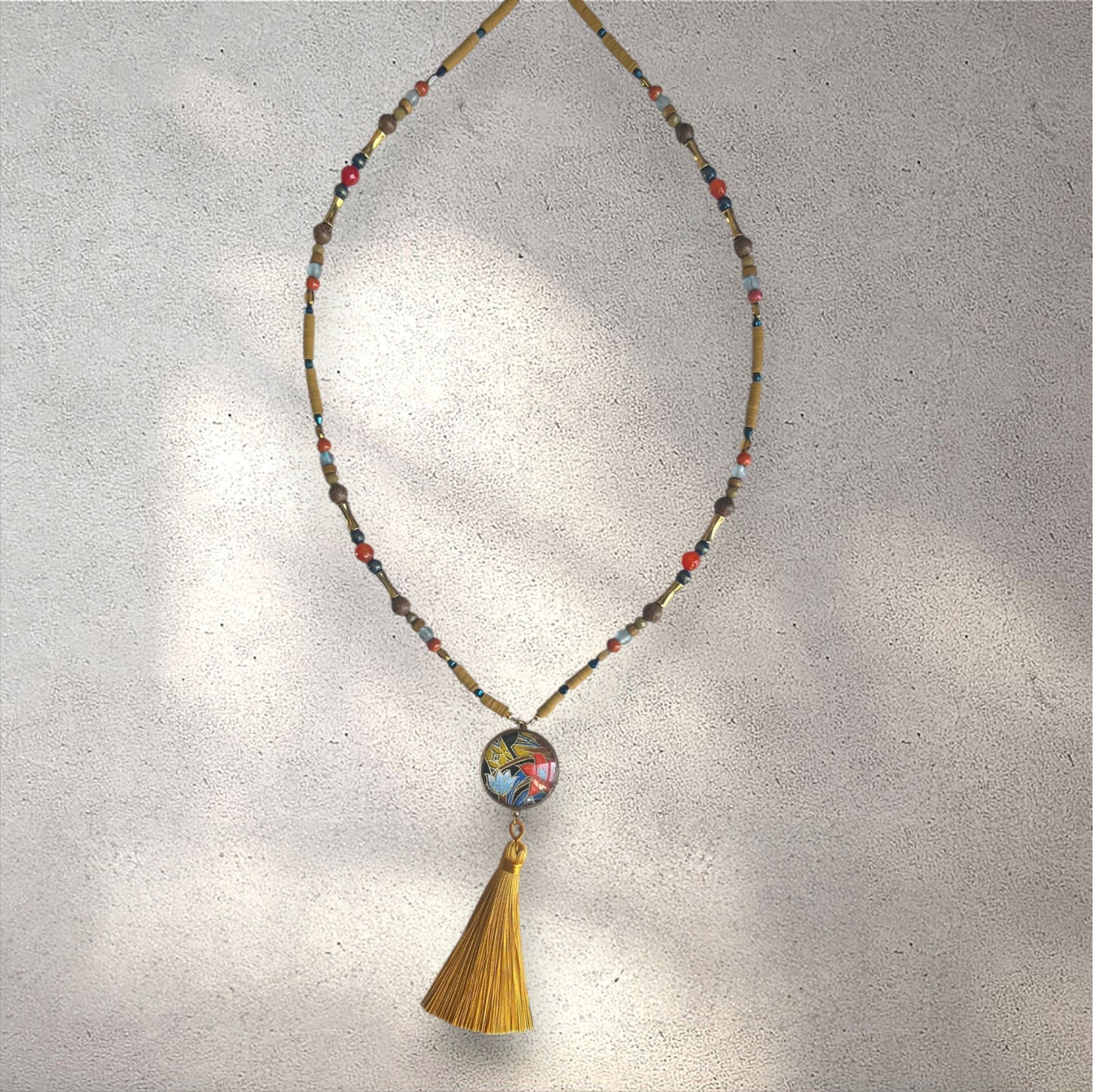 collier sautoir CAMPANULE ROUGE