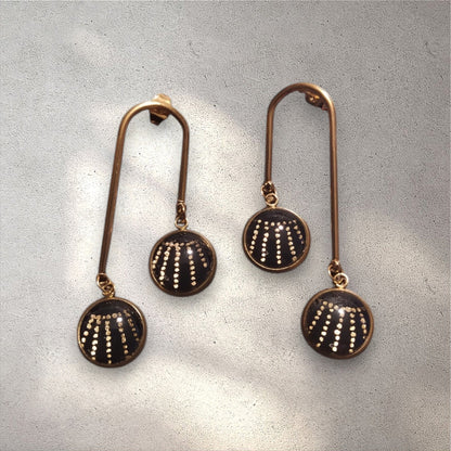Boucles d'oreilles doubles NOIR GRAPHIQUE