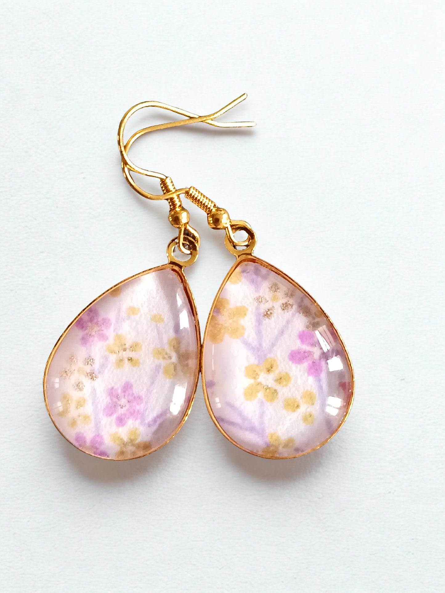 Boucles d'oreilles gouttes SENSU mauve