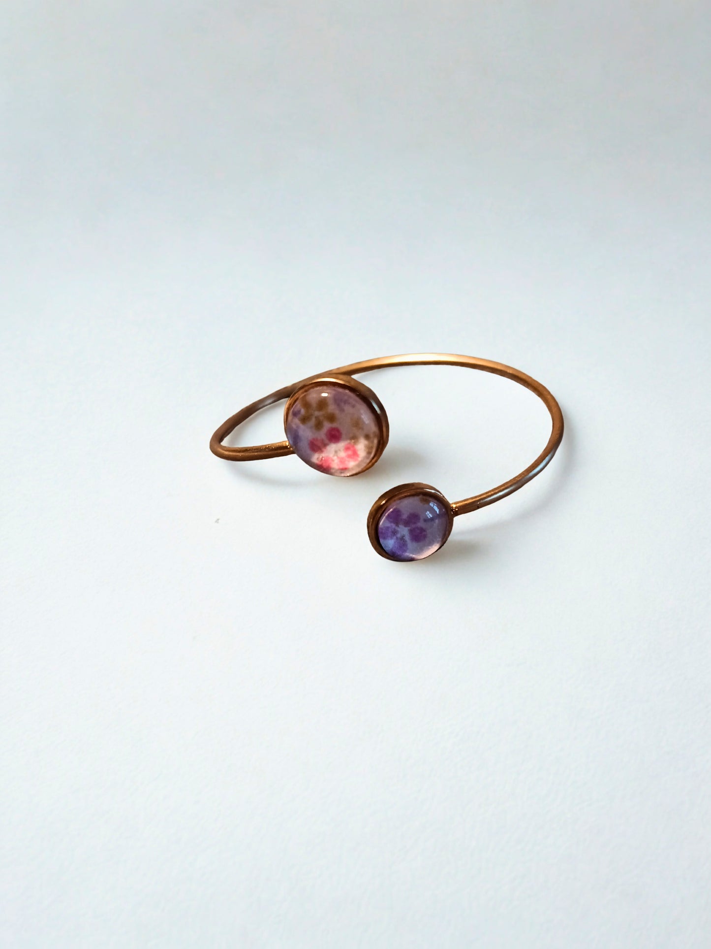 Bracelet double rond SENSU mauve