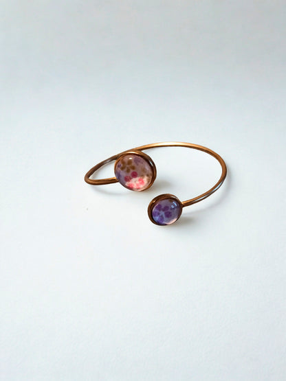 Bracelet double rond SENSU mauve