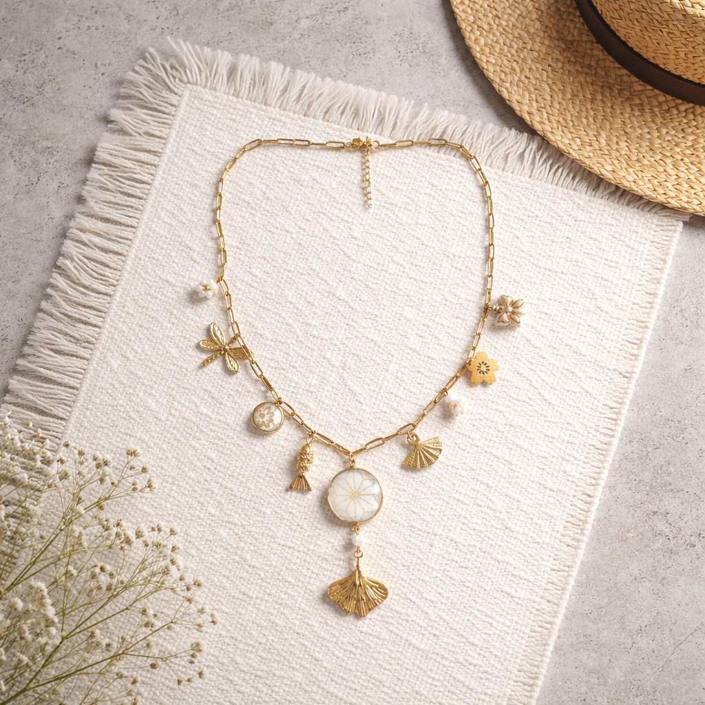 Collier à breloques MIRYOKU blanc