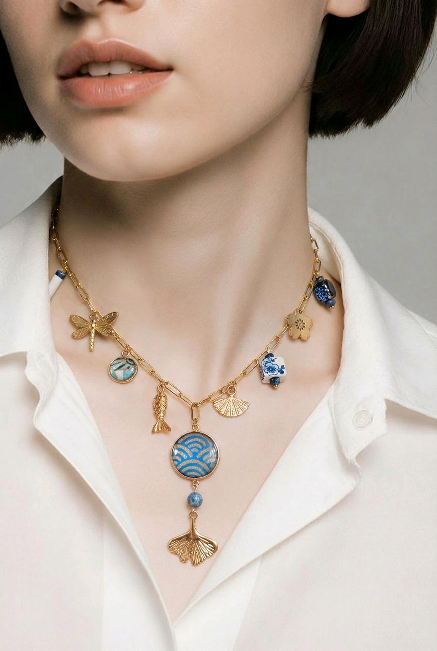 Collier à breloques MIRYOKU bleu