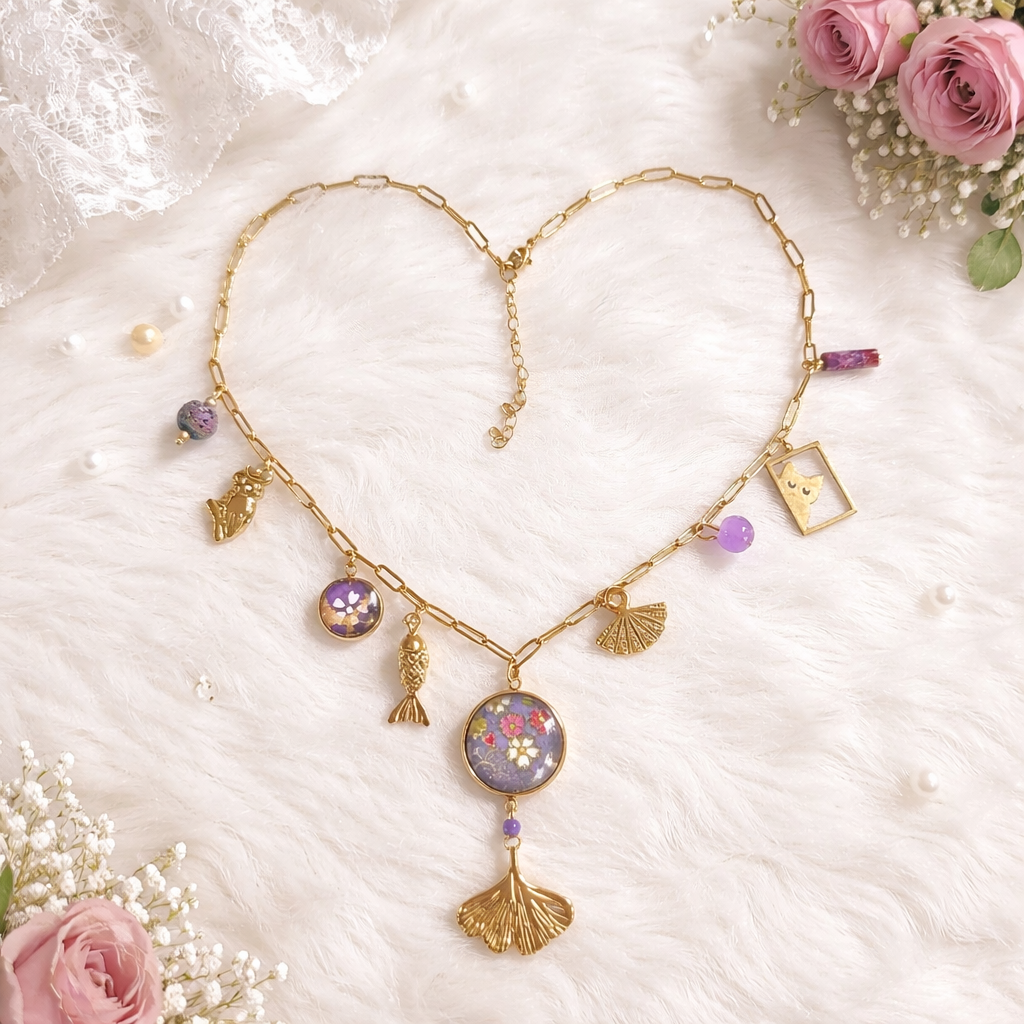 Collier à breloques MIRYOKU violet