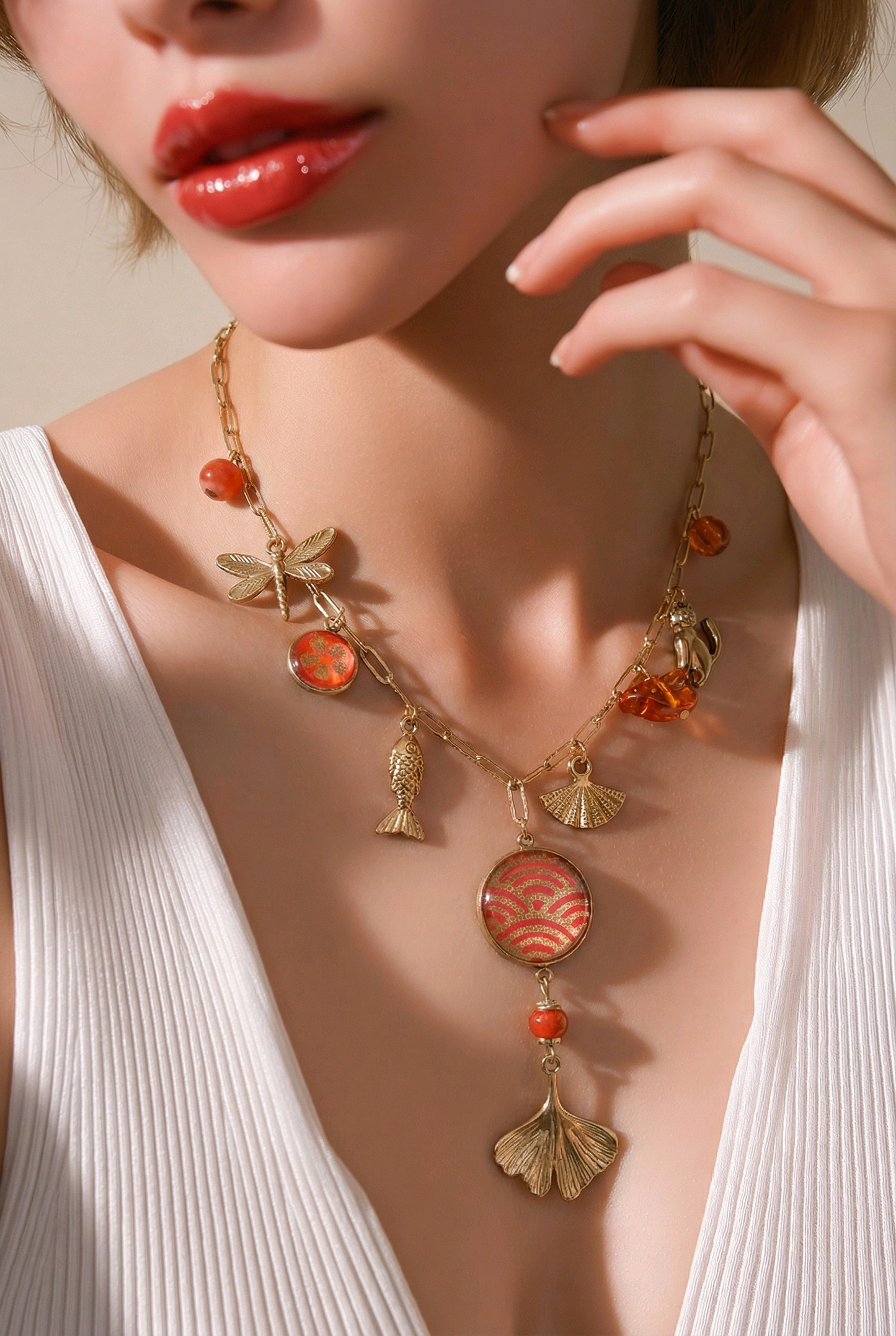 Collier à breloques MIRYOKU orange