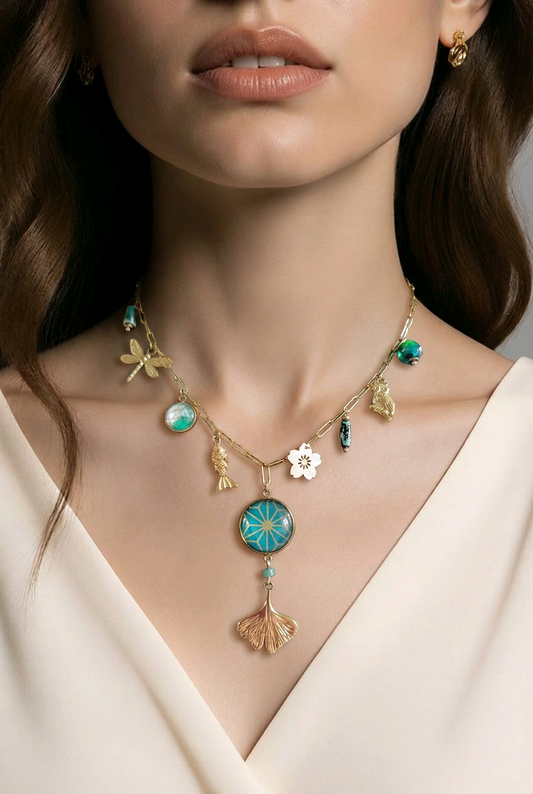 Collier à breloques MIRYOKU vert