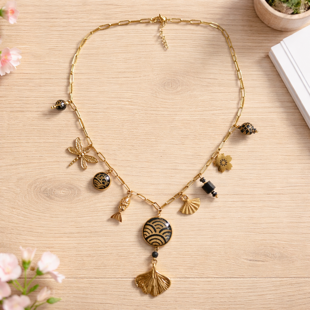 Collier à breloques MIRYOKU noir