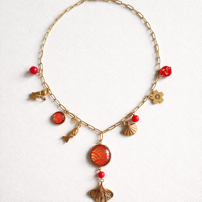Collier à breloques MIRYOKU rouge