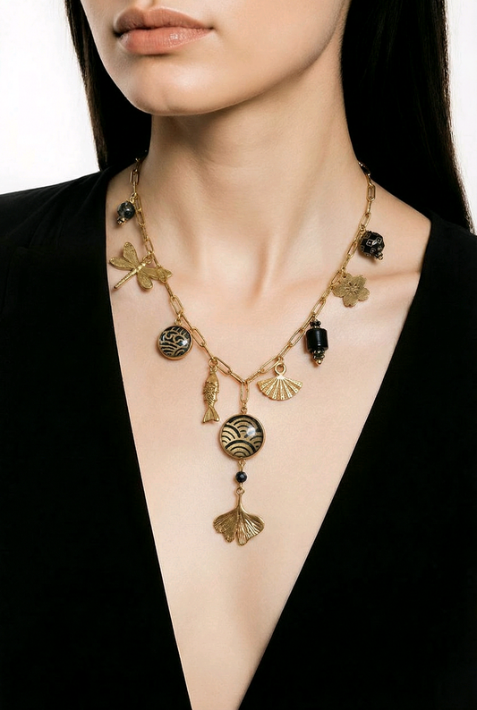 Collier à breloques MIRYOKU noir