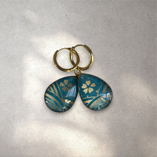 Boucles d'oreilles gouttes VAGUE TURQUOISE